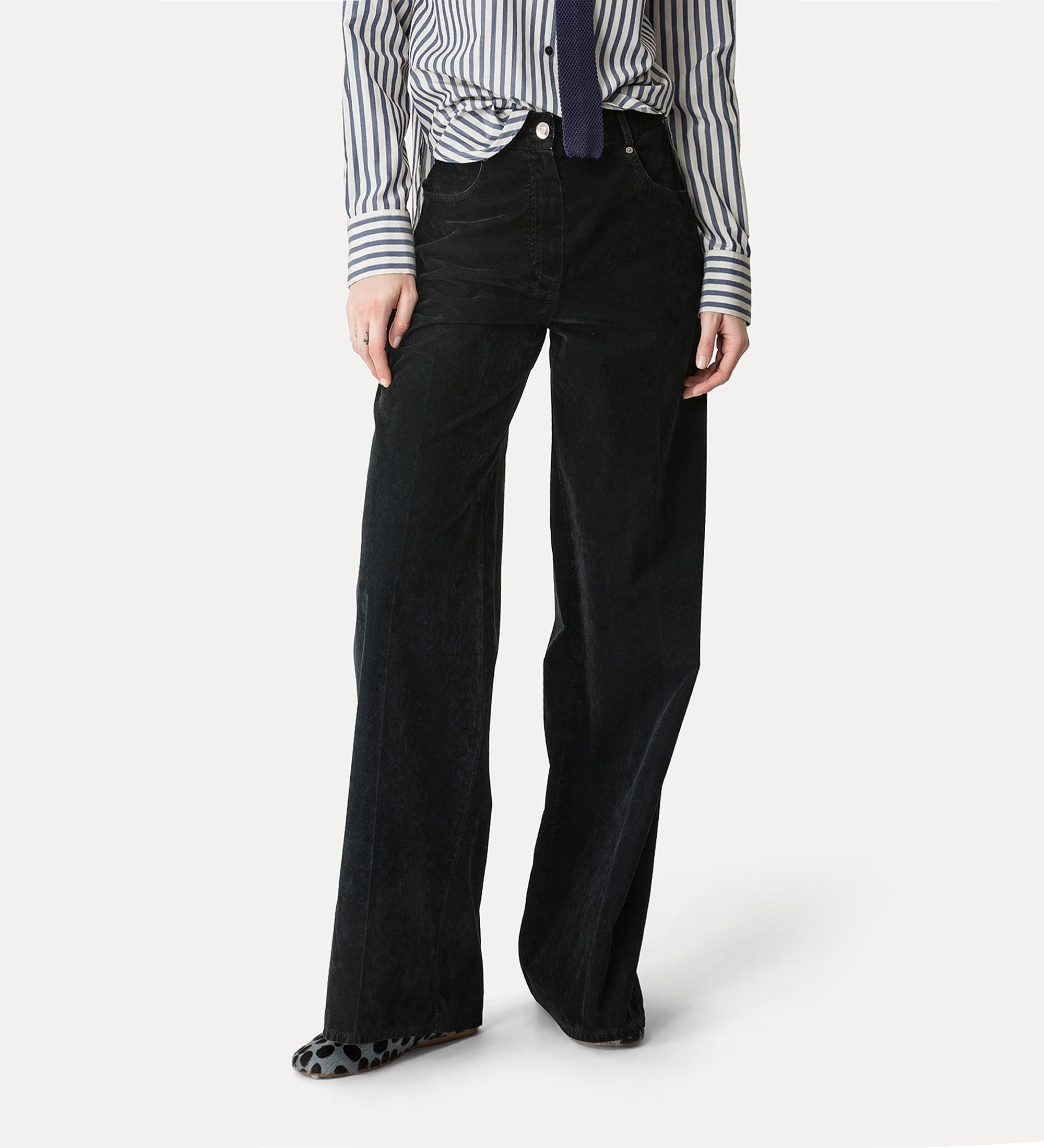 Flocked Cotton 5 Pocket Pant