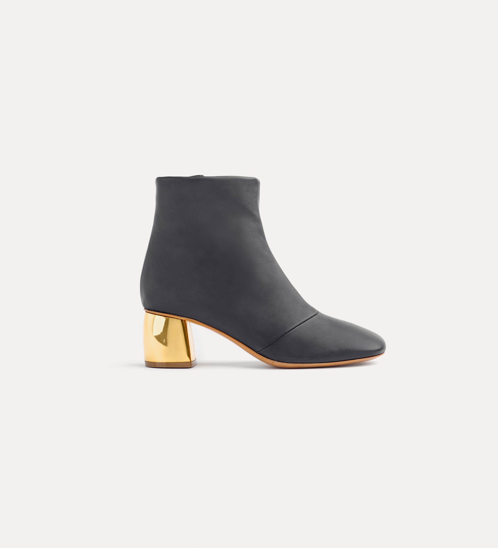 "my alma" golden heel nappa leather ankle boots