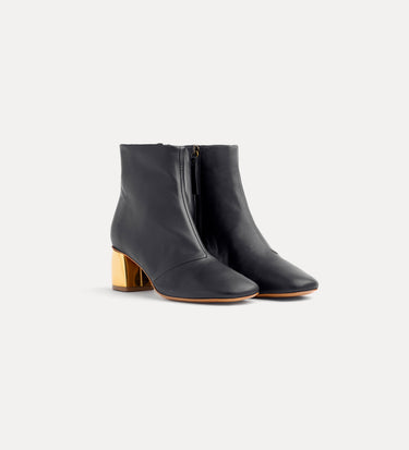 forte_forte "my alma" golden heel nappa leather ankle boots