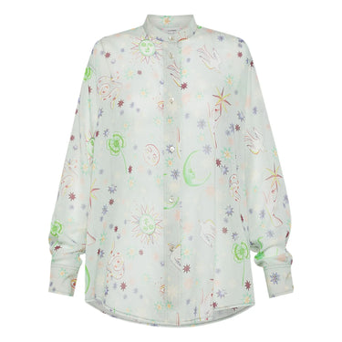 forte_forte "Love Alchemy" Print Co/Se Voile Oversized Shirt