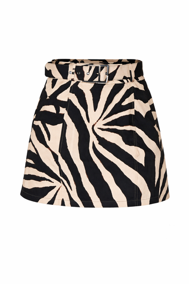 Pink zebra mini skirt